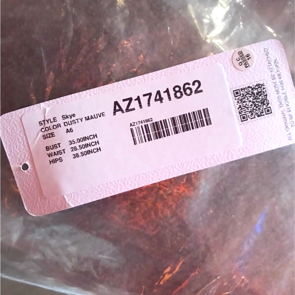 Azazie Skye Bridesmaid Dress In Beautiful Dusty Mauve, Size 6 - Picture 9 of 12